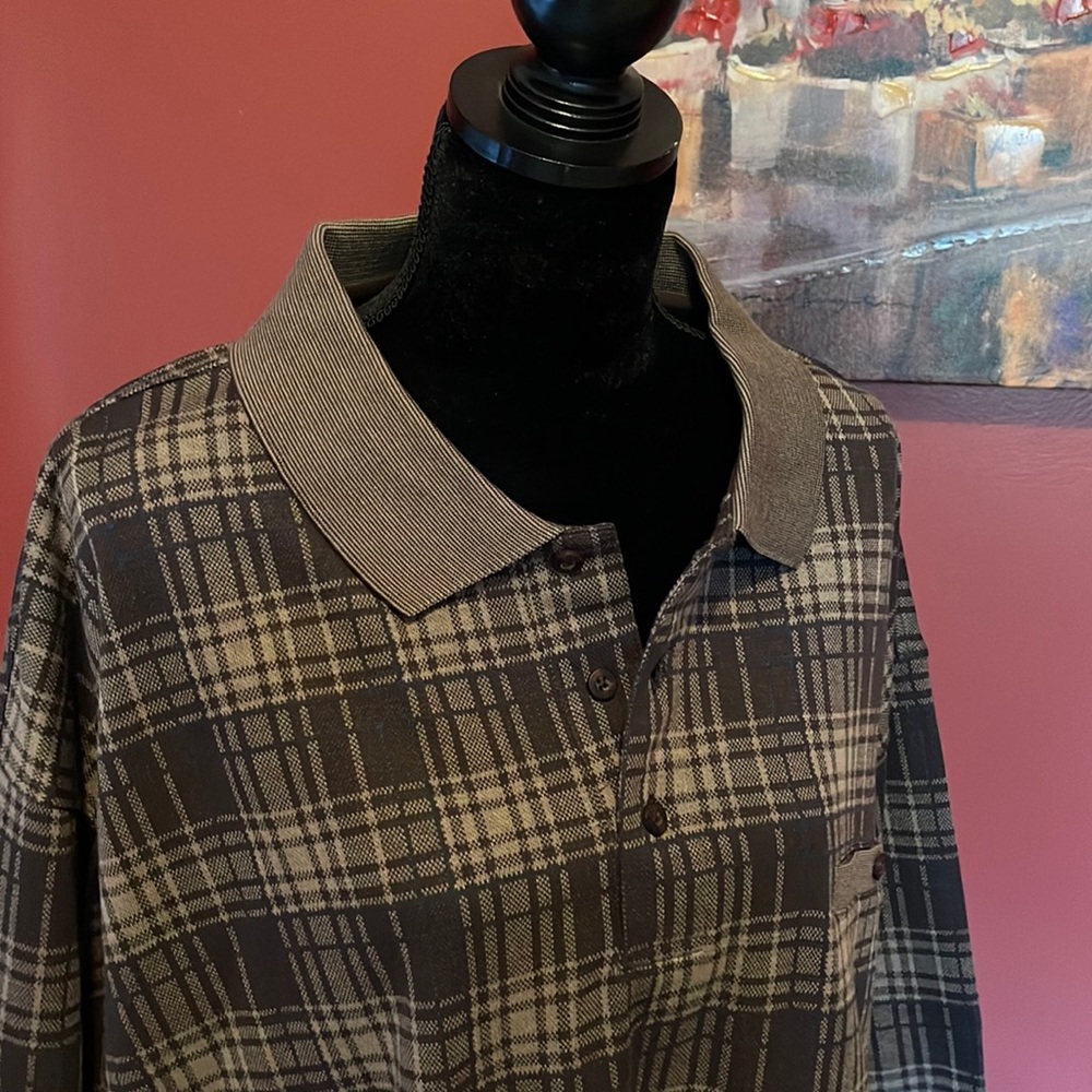 NWT Safe Harbor plaid collared long sleeve shirt Sportswear Mens 3X